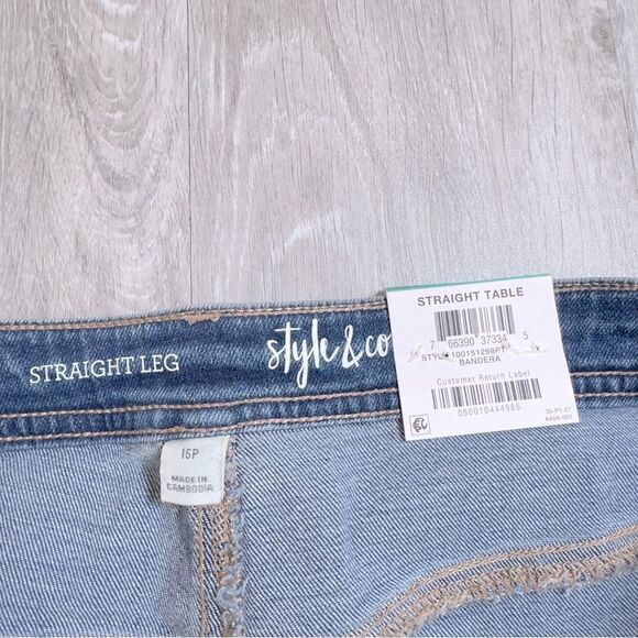 Mid Rise Straight Leg Jeans 16P - Picture 2 of 4